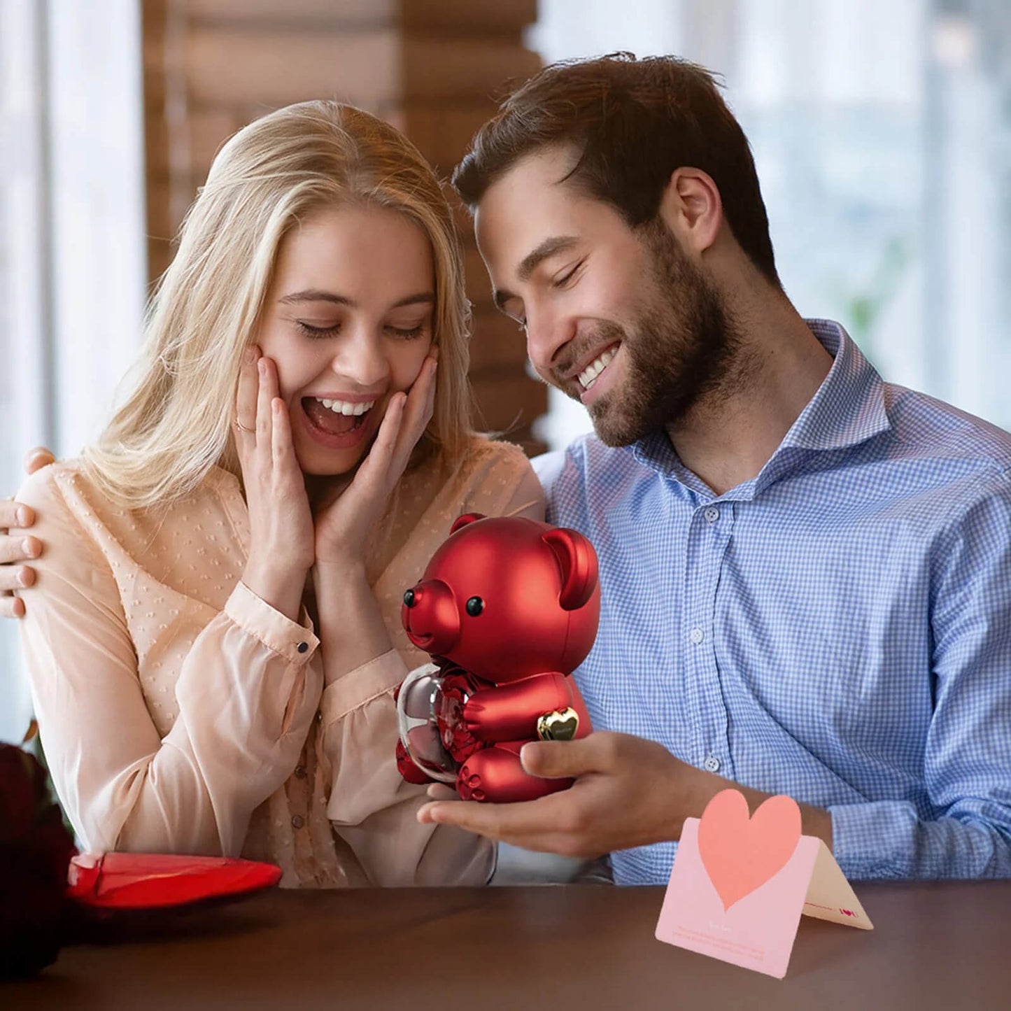 Ours Rose Éternelle™ + bijou d'amour offert